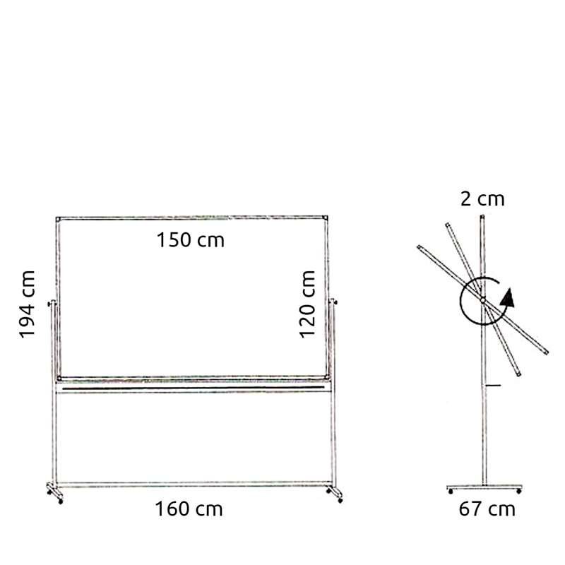 Schwenktafel, Whiteboard für intensiven Gebrauch auf mobilem Stativ - 8 Größen - 120x150 cm #5