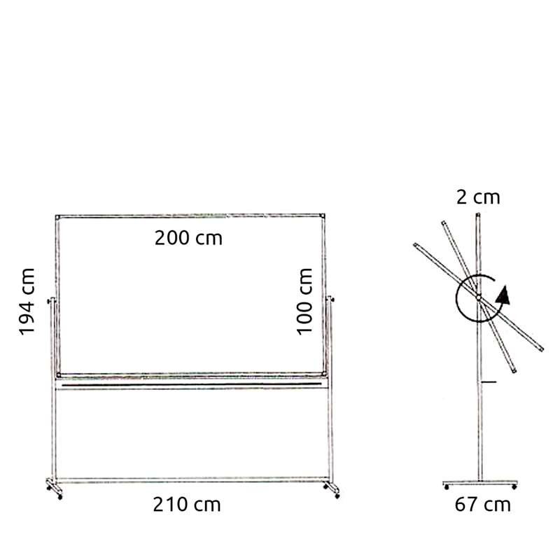 Schwenkbare Whiteboard-Tafel für intensiven Gebrauch auf mobilem Stativ - 8 Größen - 100x200 cm #5