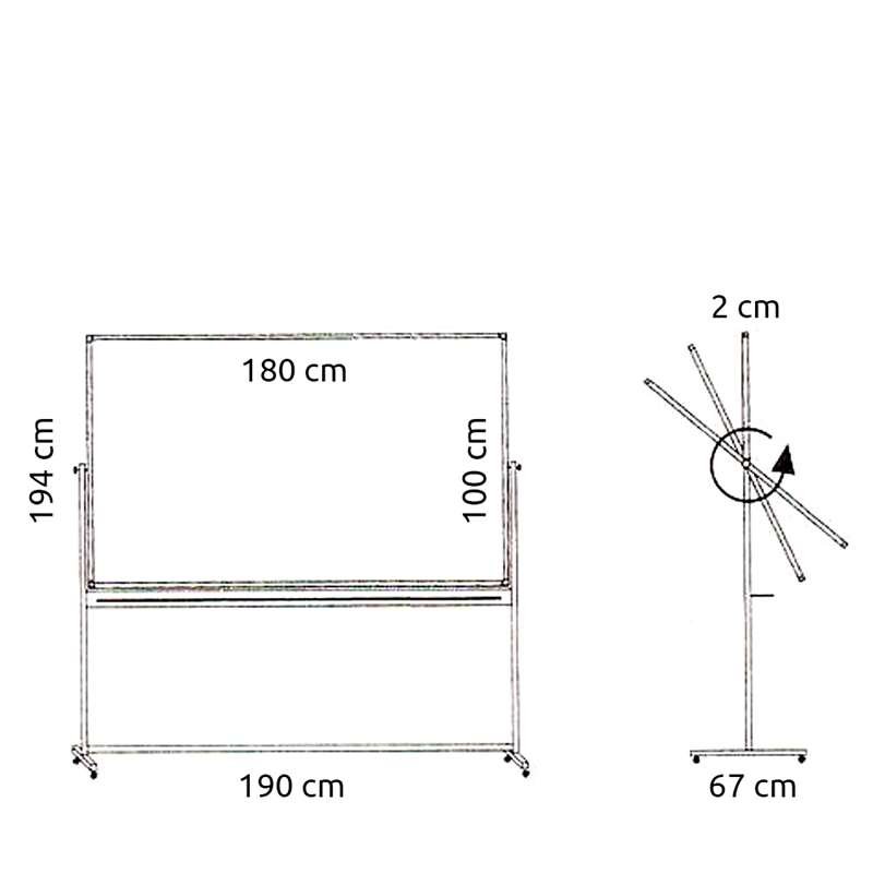 Schwenkbare Whiteboardtafel für intensive Nutzung auf mobilem Stativ - 8 Größen - 100x180 cm #5