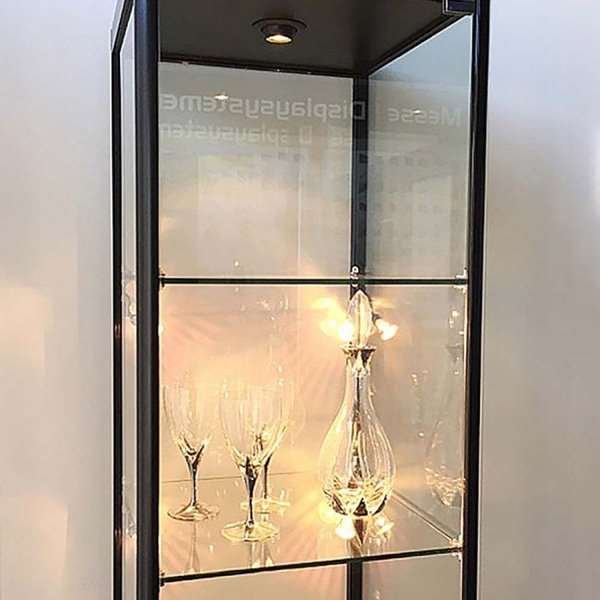 Vitrine - Showcase Tower Solo Glasvitrine mit Unterschrank, LED-Licht und Schloss - Schwarz #5