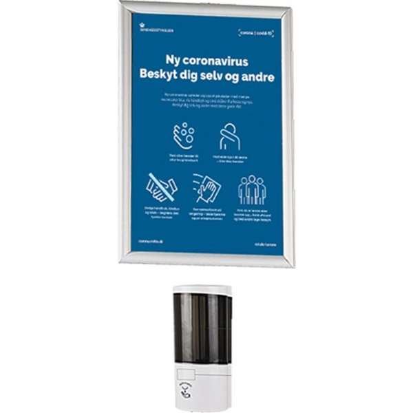 Handedesinfektionsspender 500 ml und A4-Klapprahmen für Wandmontage #1
