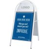 Expo Gotik Kundenstopper mit Logo schild - 70x100 cm - weiß #2
