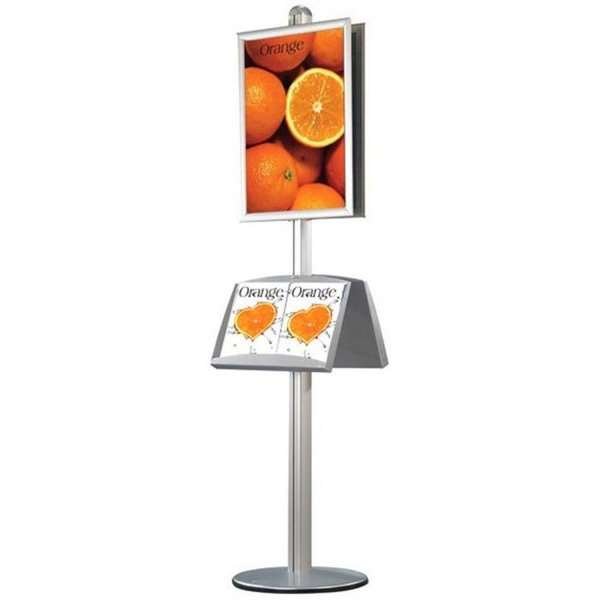 Multi Stand 2 Infoständer - Doppelseitig mit Stahlregal 25mm, 2 x 60 x 85 cm #2