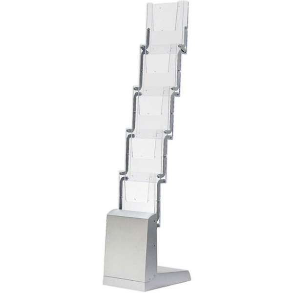 Klappbarer Prospektständer - 5xA4 - 21x29,7 cm - grau #1