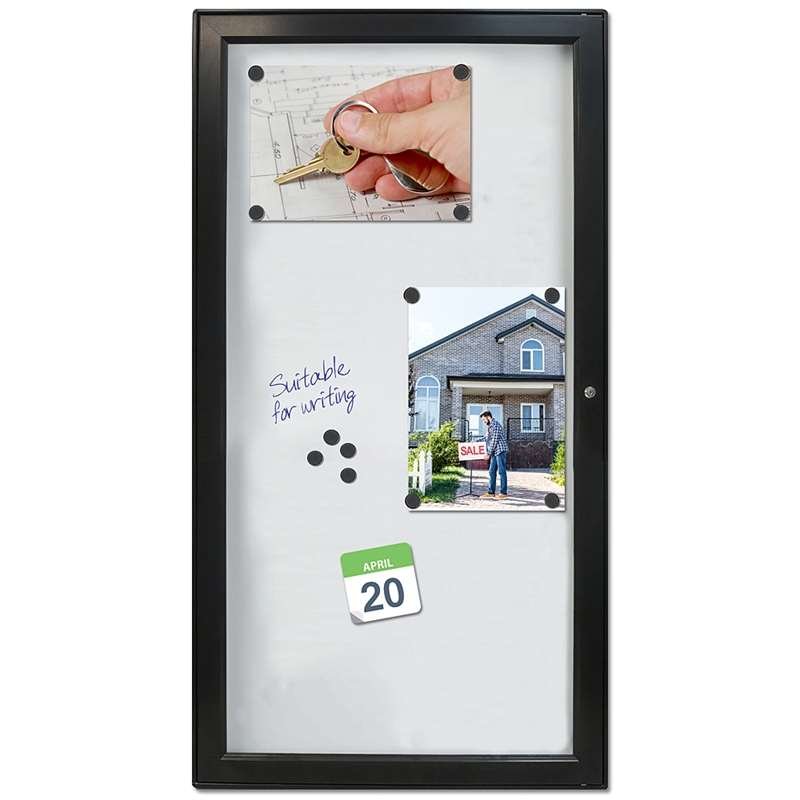 Schwarze Infobox magnetisch mit Schloss - 6xA4 - schwarz #1