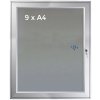 Hängeschrank/Infobox mit Schloss und Filzrückplatte, silber - 9xA4 #6