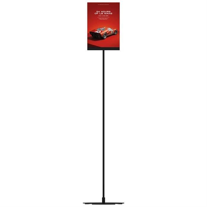 Design Stand, Bodenschild mit Acrylhalter, vertikal A4, schwarz, 132 cm hoch #2