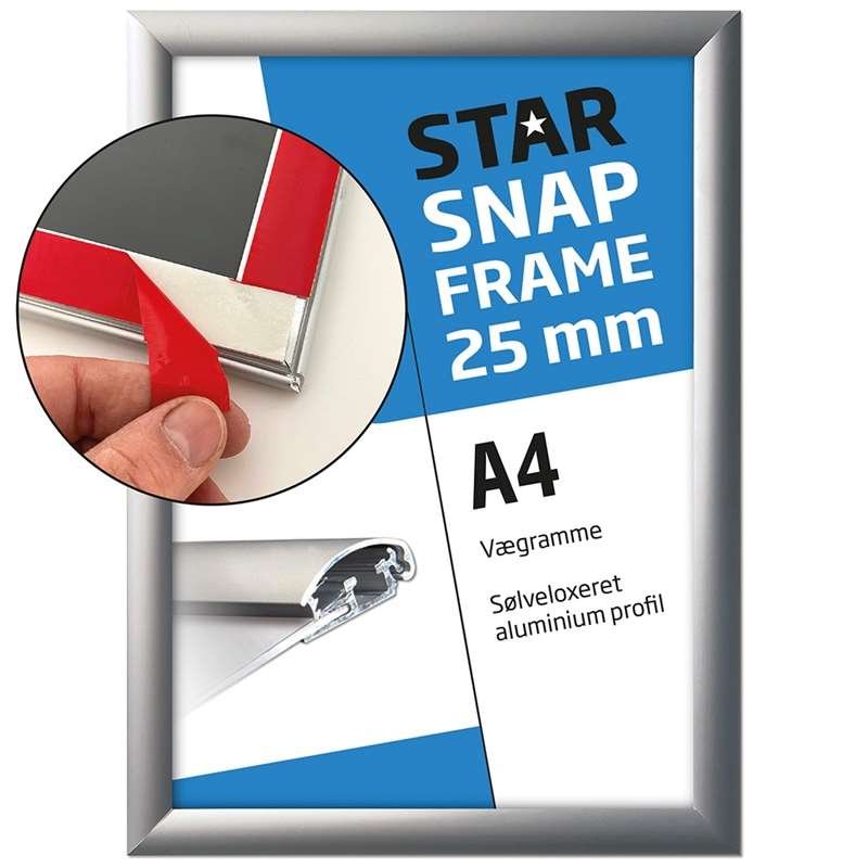 Klapprahmen Fast-Fix mit 25mm Aluminiumprofil, silber - A4 #1
