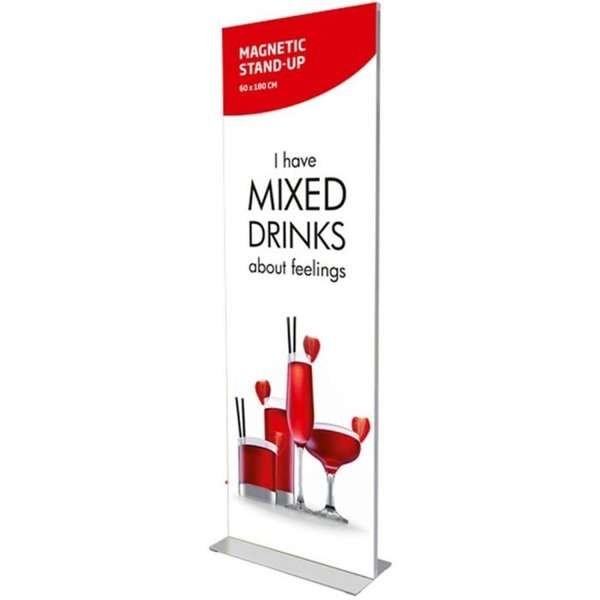 Magnetic Standup Aufsteller 60x180cm. Silber #1