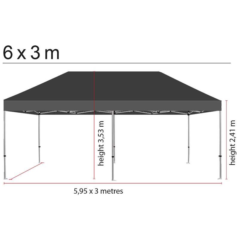 Pavillon/Veranstaltungszelt Lux aus wasserdichtem Polyester, silber/schwarz - 3x6 m #9