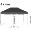 Oberteil für Pavillon/Eventzelt Lux aus wasserfestem Polyester, schwarz - 4x4 m #2
