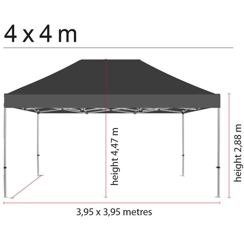 Oberteil für Pavillon/Eventzelt Lux aus wasserfestem Polyester, schwarz - 4x4 m #2