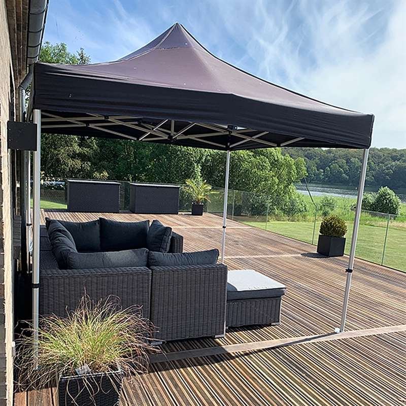 Pavillon/Veranstaltungszelt Lux aus wasserdichtem Polyester, silber/schwarz - 3x3 m #10