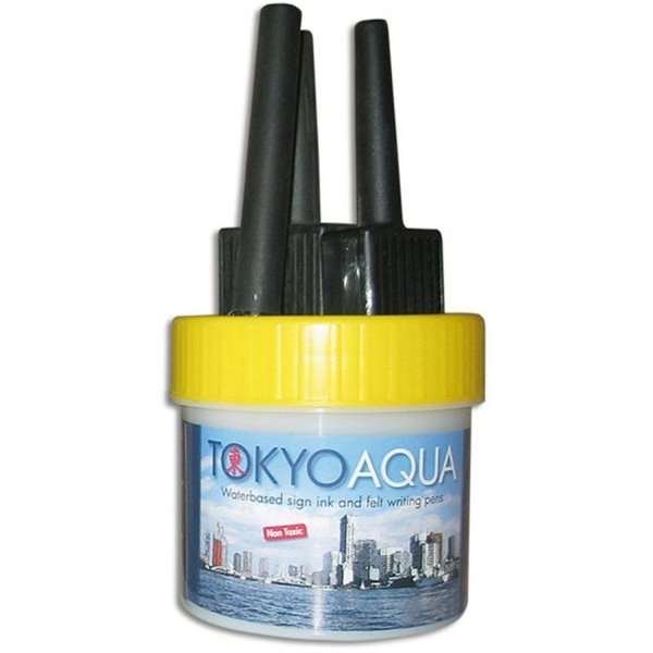 Tokyo Aqua - 4 Filzpinsel ohne Tinte - Gelb #1