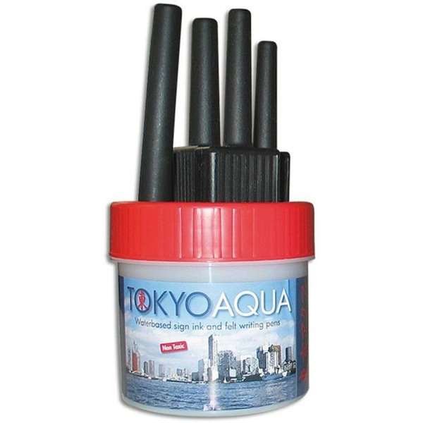 Tokyo Aqua - 4 Filzpinsel ohne Tinte - Rot #1