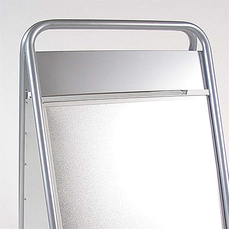 Expo Sign Lux Kundenstopper mit Logo schild und Rädern - Silber - 70 x 100 cm #5