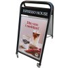 Expo Sign Lux Kundenstopper mit Logo schild und Rädern - schwarz - 50 x 70 cm #1