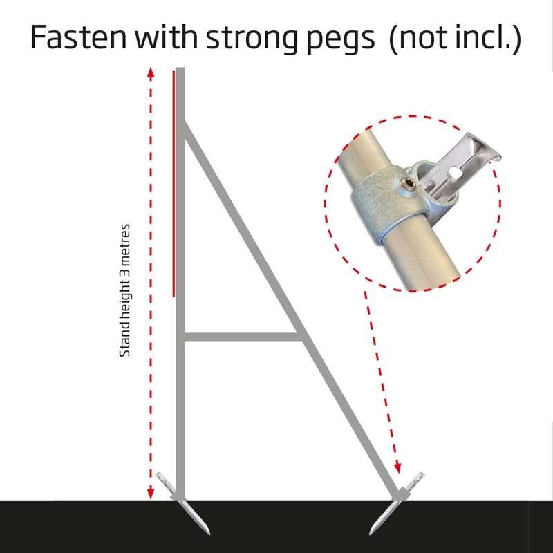 Banner Tube High Stand, freistehender Rahmen aus Aluminiumrohr 0,3mm / Ø 48mm - 200 x 100 cm #3