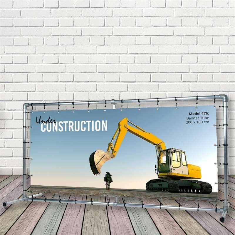 Banner Tube Freestanding Frame, freistehender Rahmen aus Aluminiumrohr 0,3mm / Ø 48mm - 200 x 100 cm #15
