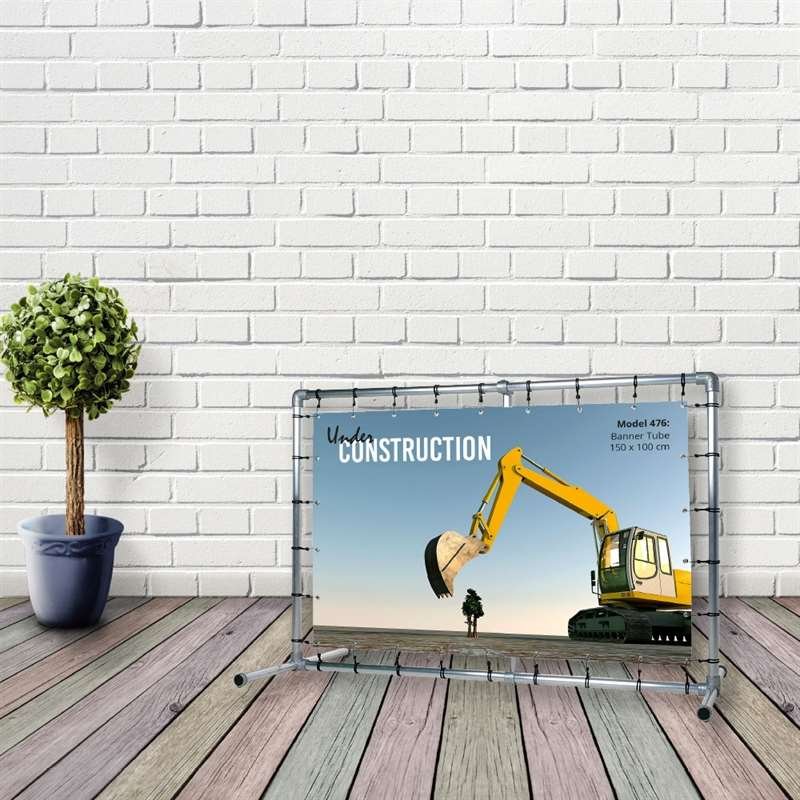 Banner Tube Freestanding Frame, freistehender Rahmen aus Aluminiumrohr 0,3mm / Ø 48mm - 150 x 100 cm #15