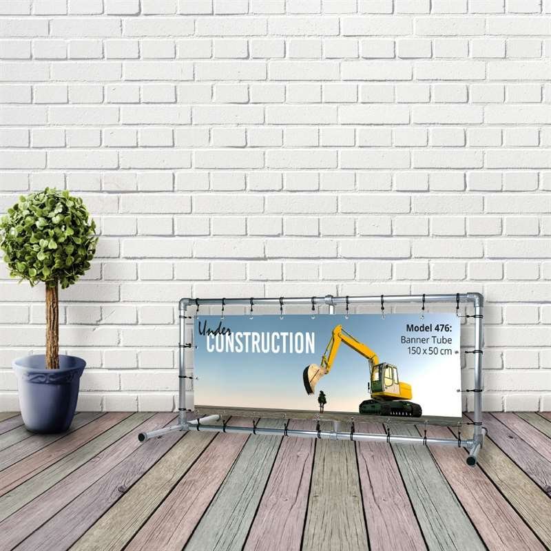 Banner Tube Freestanding Frame, freistehender Rahmen aus Aluminiumrohr 0,3mm / Ø 48mm - 150 x 50 cm #15