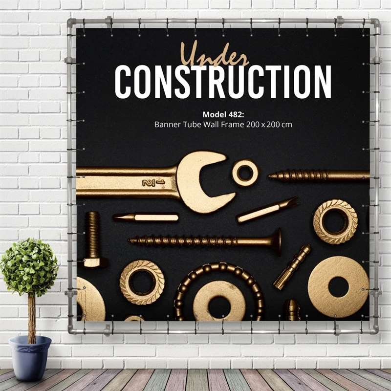 Banner Tube Wall Frame, Rahmen mit Wandhalterung, 200 x 200 cm #8