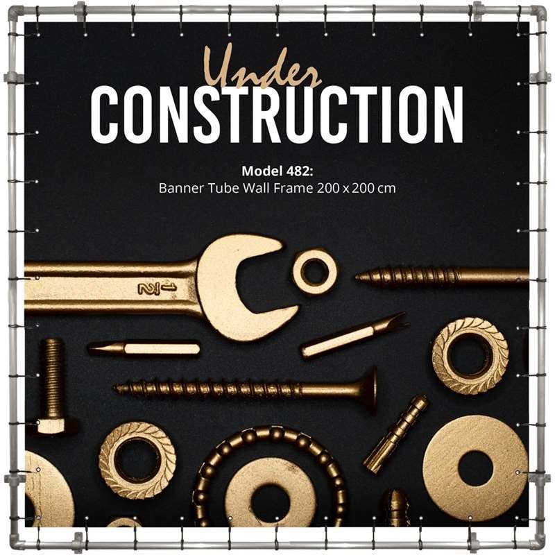 Banner Tube Wall Frame, Rahmen mit Wandhalterung, 200 x 200 cm #1