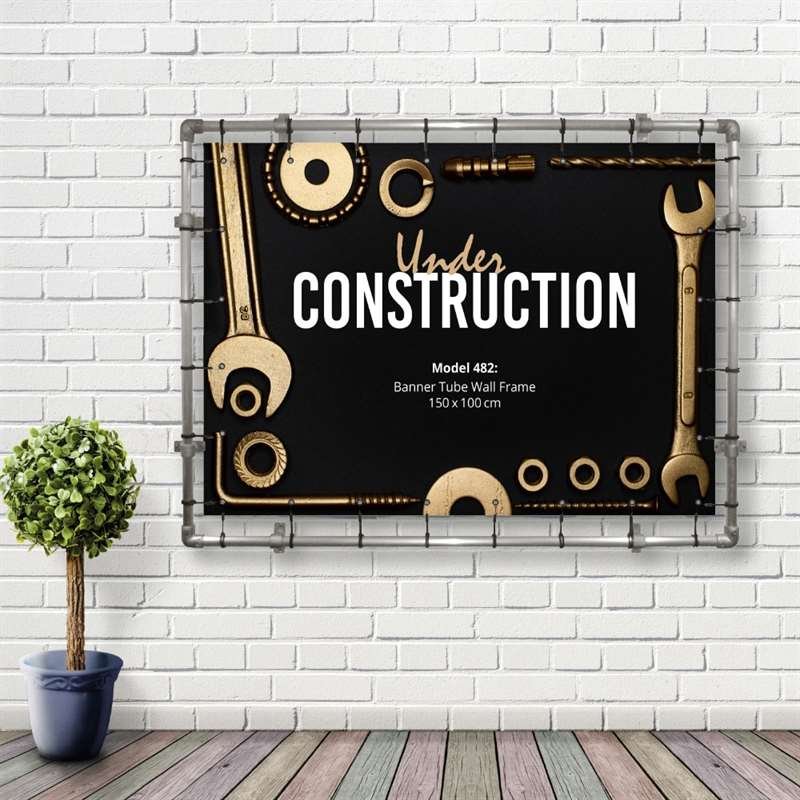 Banner Tube Wall Frame, Rahmen mit Wandhalterung, 150 x 100 cm #8