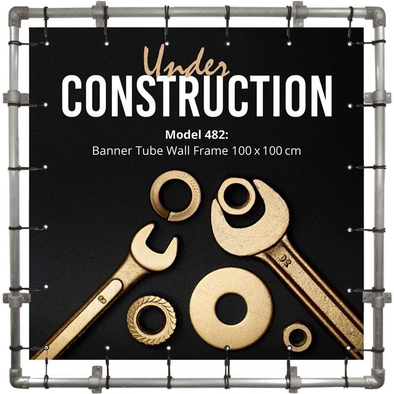 Banner Tube Wall Frame, Rahmen mit Wandhalterung, aus 48mm Aluminiumrohr, 100 x 100 cm #1