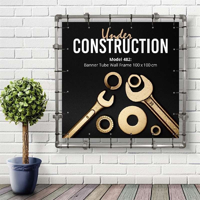 Banner Tube Wall Frame, Rahmen mit Wandhalterung, aus 48mm Aluminiumrohr, 100 x 100 cm #8