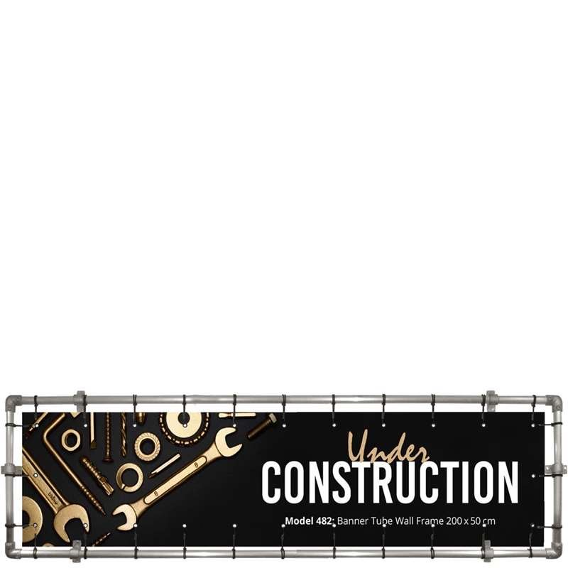 Banner Tube Wall Frame, Rahmen mit Wandhalterung, aus 48mm Aluminiumrohr, 200 x 50 cm #1