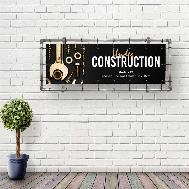 Banner Tube Wall Frame, Rahmen mit Wandhalterung, aus 48mm Aluminiumrohr, 150 x 50 cm #8