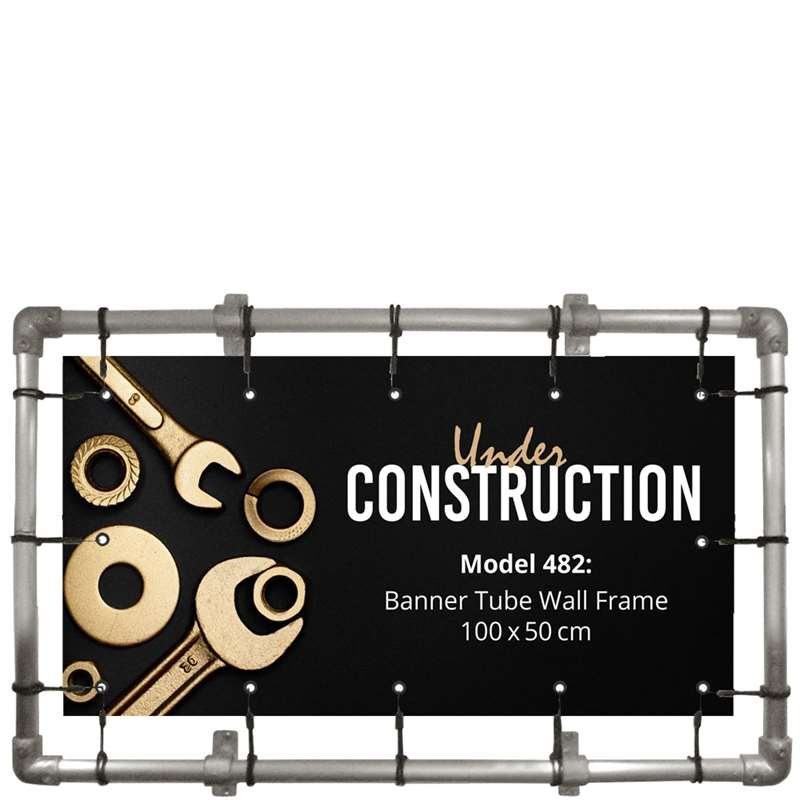 Banner Tube Wall Frame, Rahmen mit Wandhalterung, aus 48mm Aluminiumrohr, 100 x 50 cm #1