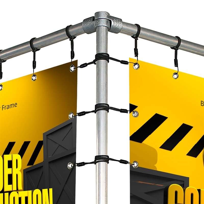 Banner Tube Corner Frame, Wandrahmen aus Aluminiumrohr 0,3mm / Ø 48mm - 200 x 100 cm