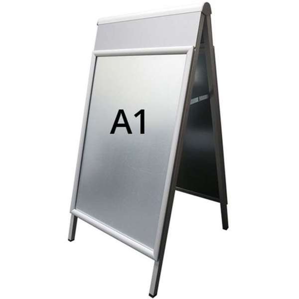 Alu-Line Logo Change Kundenstopper mit Logo schild - A1 - Silber #1