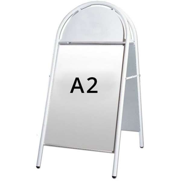 Expo Gotik Kundenstopper mit Logo schild - A2 - Weiß #1