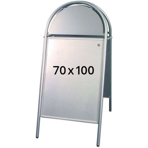 Expo Gotik Kundenstopper mit Logo schild - 70x100 cm - Silber #1