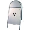 Expo Gotik Kundenstopper mit Logo schild - A1 - Silber #1