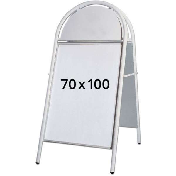 Expo Gotik Lux Kundenstopper mit Logo schild - 70 x 100 cm - weiß #1