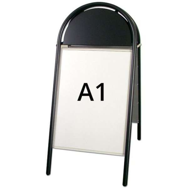 Expo Gotik Lux Kundenstopper mit Logo schild - A1 - schwarz #1