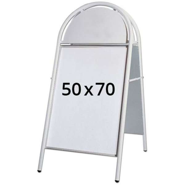 Expo Gotik Lux Kundenstopper mit Logo schild - 50x70 cm - weiß #1