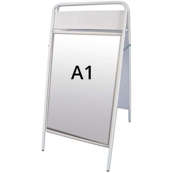Expo Sign Kundenstopper mit Logo schild - A1 - weiß #1