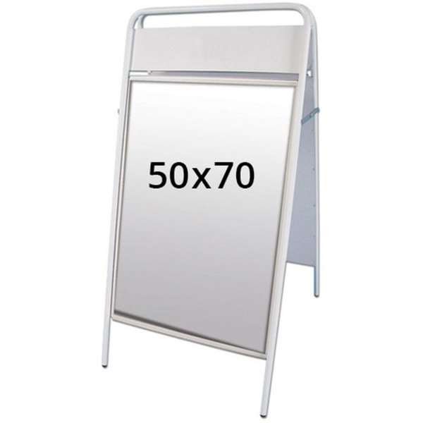 Expo Sign Kundenstopper mit Logo schild - 50x70 cm - weiß #1