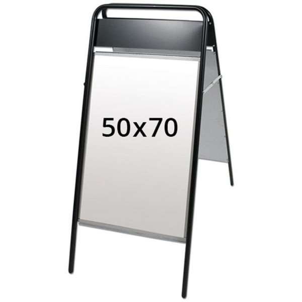 Expo Sign Kundenstopper mit Logo schild - 50x70 cm - schwarz #1