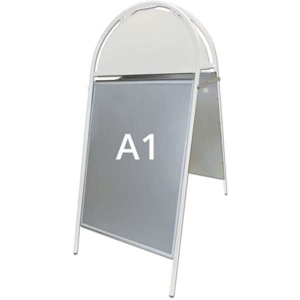 Gotik Budget Kundenstopper mit Logo schild - A1 - weiß #1