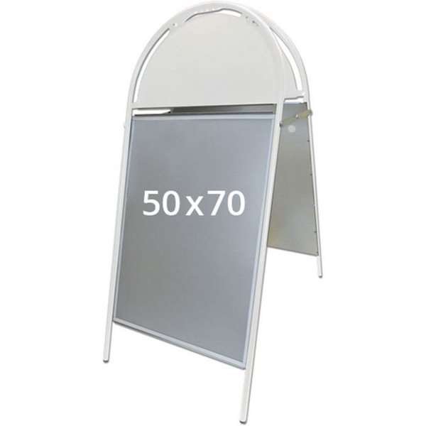 Gotik Budget Kundenstopper mit Logo schild - 50x70 cm - weiß #1