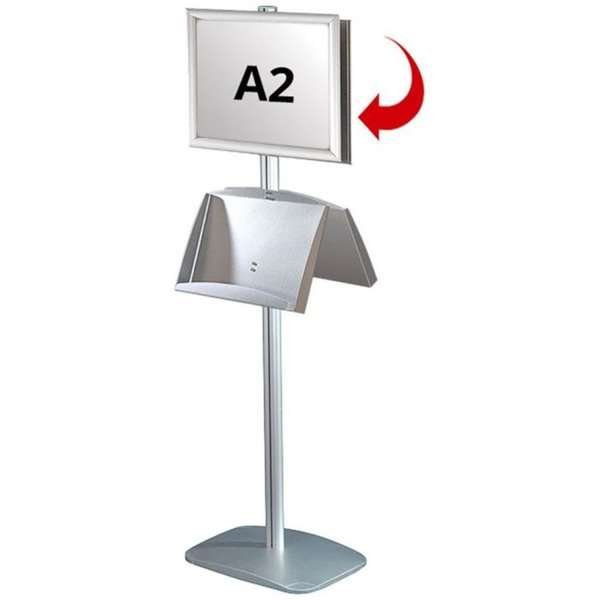 Mini-Multi Stand Infoständer - doppelseitiger A2-Klapprahmen + A3-Stahlregal #1