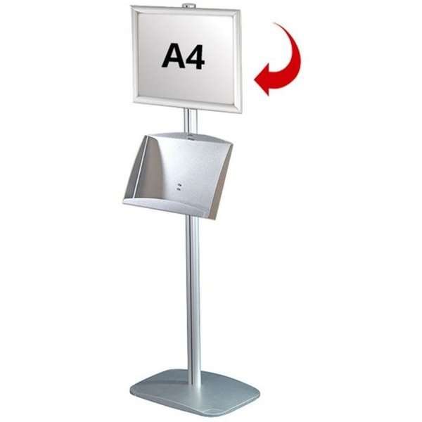 Mini Multi Stand 5 Infoständer - Einseitiger A4-Klapprahmen + A3-Stahlregal #1