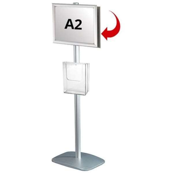 Mini-Multi Stand Infoständer - doppelseitiger A2-Klapprahmen + A4-Broschürenhalter #1