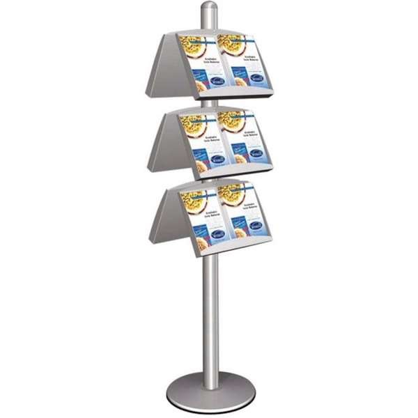Multi Stand Infoständer Doppelseitig - 6xA3 - 29,7x42 cm große Stahlregale #1